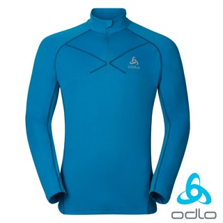 【ODLO】男 VIRGO RUNNING 半門襟高彈性長袖保暖衫.輕量保暖.運動衫.排汗衫 寶藍 347812