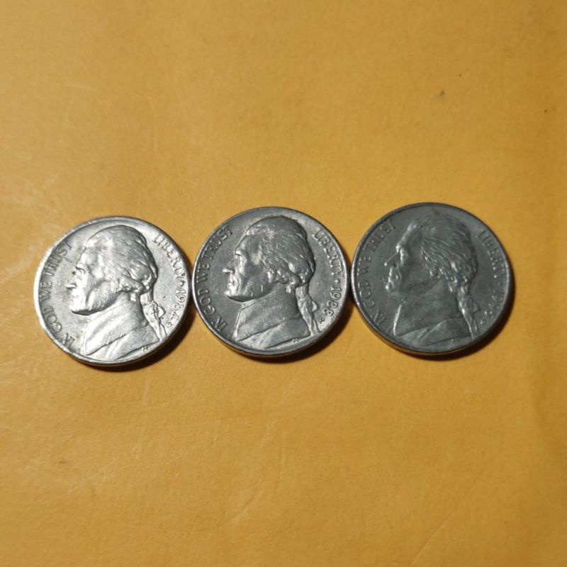 1984,1988,1995年美金, five cents.珍藏