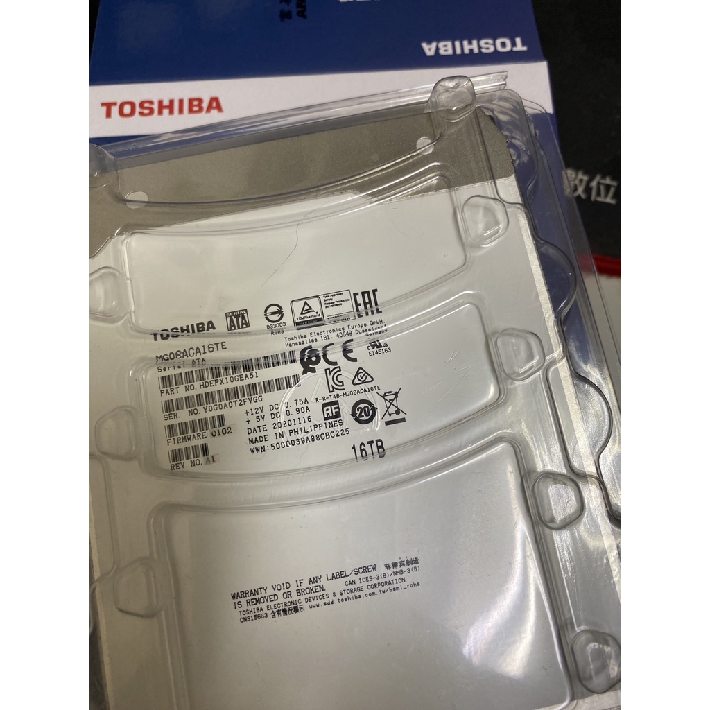 [甩賣求售]Toshiba 企業级硬碟 16TB