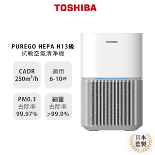 【日本東芝TOSHIBA】PUREGO HEPA H13級抗敏空氣清淨機(適用6-10坪) CAF-A450TW(W)