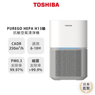 【日本東芝toshiba】purego hepa h13級抗敏空氣清淨機(適用6-10坪) caf-a450tw(w)