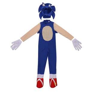 ✸ 【有貨 兒童cosplay服裝道具】萬聖節兒童服裝刺蝟索尼克卡通音速小子cosplay遊戲角色扮演衣服