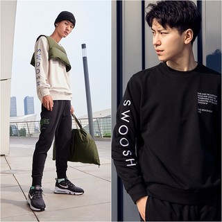 NIKE NSW Swoosh Crew 刺繡 雙勾 字母 男女款 大學Tee【Nap Tainan】