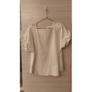 wannabe 韓國白色雪紡上衣(size L)