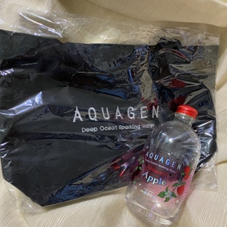 【AQUAGEN】黑色 帆布手提袋 ❤️品牌提袋 無氣泡水瓶