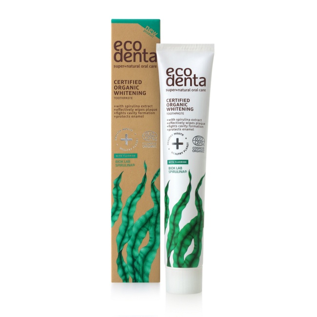 立陶宛Eco denta認證有機亮白牙膏含螺旋藻75ml