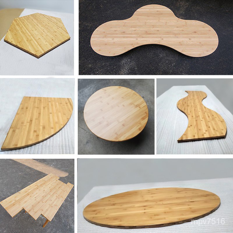 桌板 臺面板 實木桌板 實木板 異形木板定製桌面板切割來圖鵰刻實木板材圓形木質防水不規則桌板 IDV8