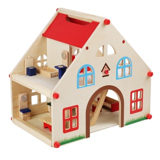 木製小屋仿真別墅 娃娃屋 男女孩過家家玩具 房子小傢俱 兒童玩具