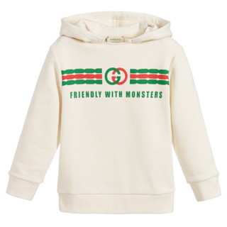 EUstore現貨＋預購►Gucci經典復古logo連帽T恤長袖連帽衣／男童裝12Y 10Y女生大人XS S M可穿
