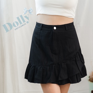 大尺碼前斜片荷葉造型短裙-Dolly多莉大碼專賣 台灣現貨
