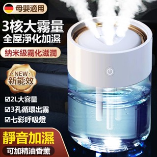 【隔日到貨💥+免運】三噴大霧量加濕器 智慧凈化加濕機 大容量噴霧 幹濕兩用 孕婦嬰兒香薰機 七彩燈光 靜音 USB加濕機