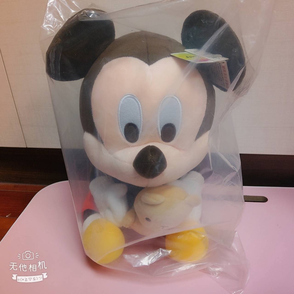 【Disney 迪士尼】米奇米妮 坐姿Q版款 -抱布偶款 12英吋 娃娃 絨毛娃娃 布偶 【全新-現貨】