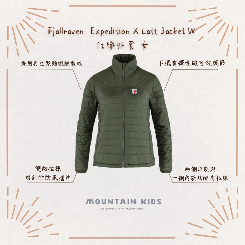 （山小孩）現貨，🇸🇪瑞典Fjallraven 小狐狸 Expedition X Latt Jacket W 化纖外套 女