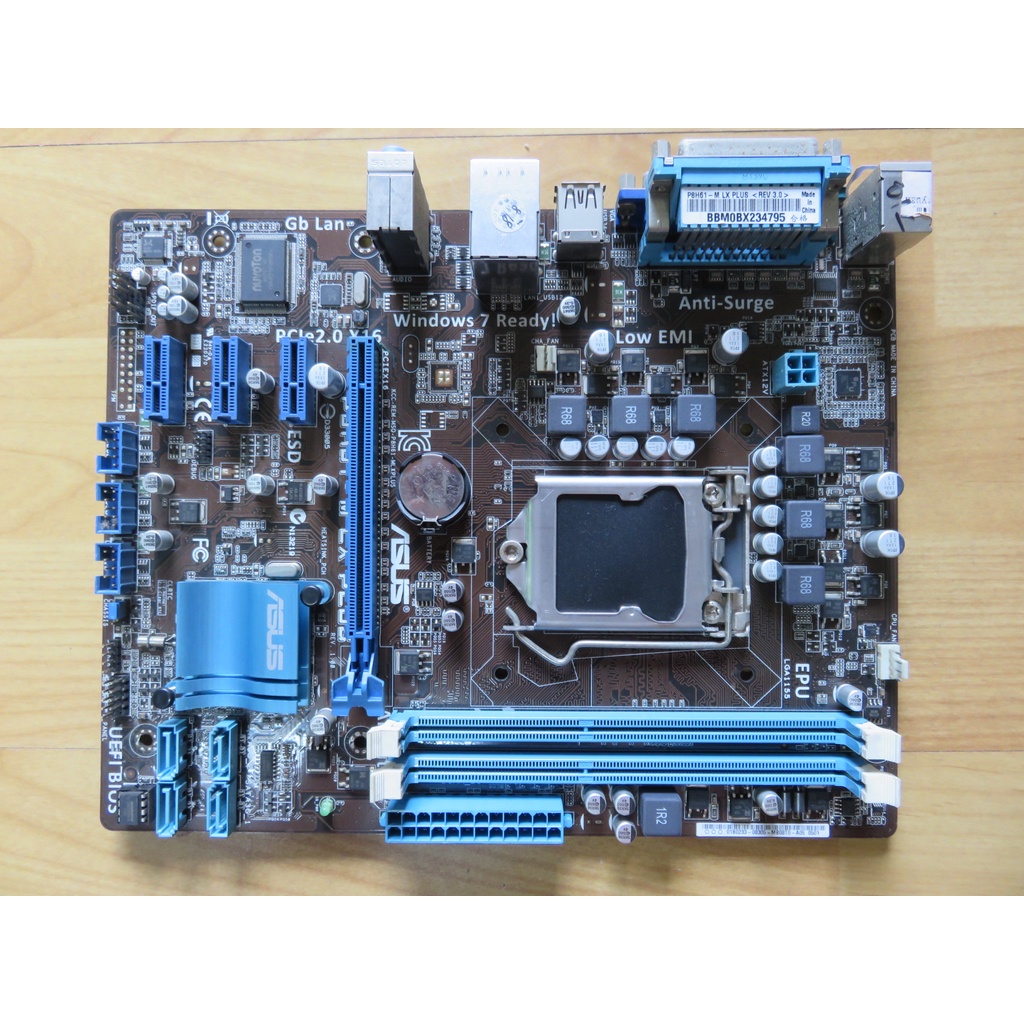 A.1155主機板-華碩 P8H61-M LX PLUS i7 固態電容 32 nm DDR3 H61 直購價310