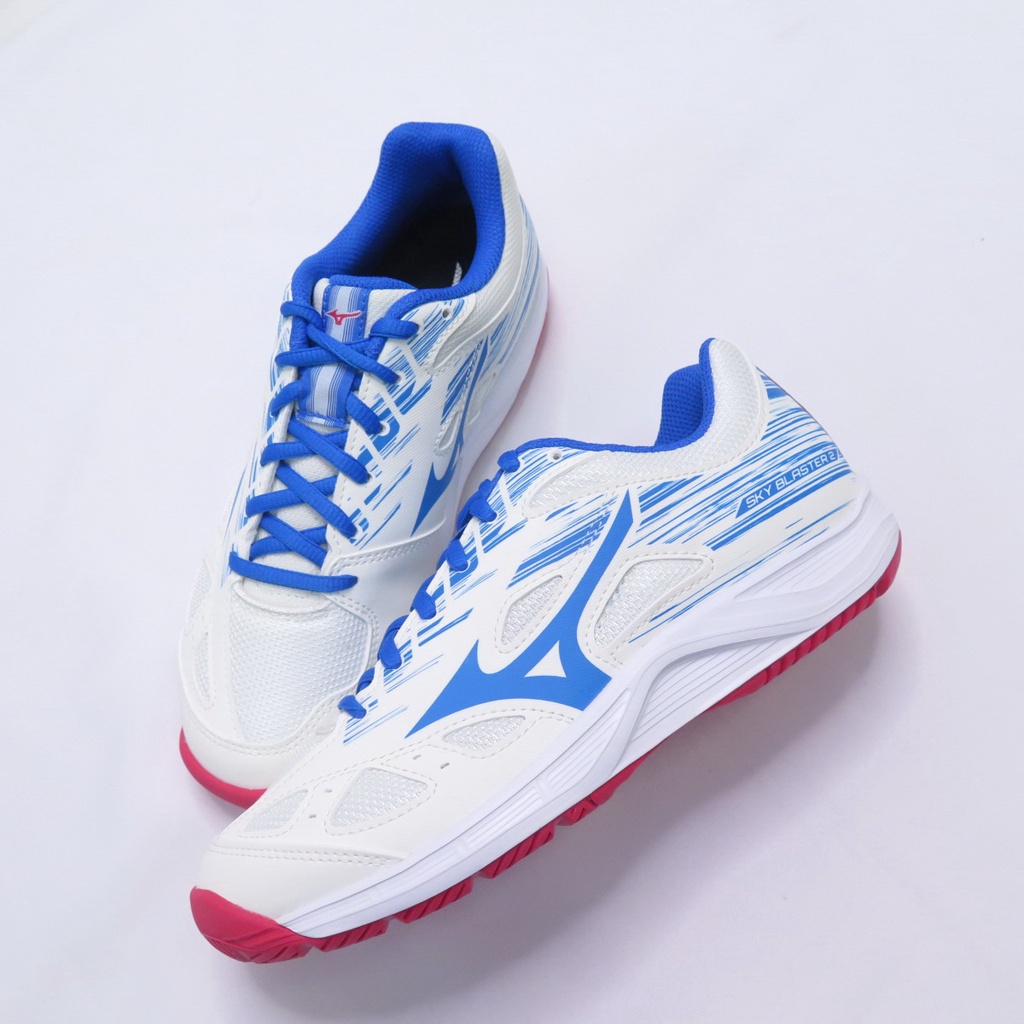 Mizuno SKY BLASTER 2 男女 輕量 羽球鞋 71GA204510 白x藍【iSport】