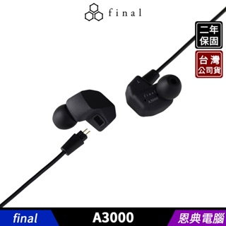 日本 final A3000 動圈式 入耳式 耳塞式耳機 2年保固【台灣公司貨】