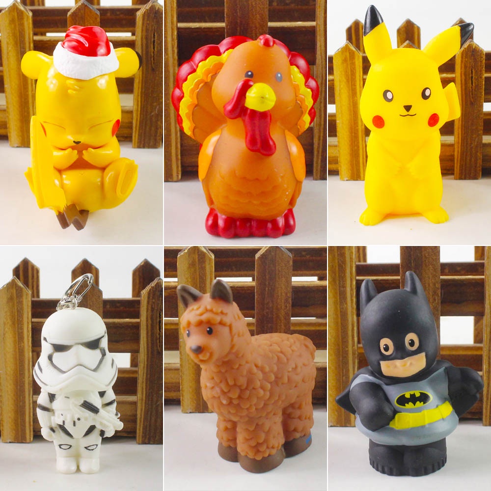 7style 動漫神奇寶貝皮卡丘羊駝羊駝帝國風暴警察雞蝙蝠俠 Q 版卡通 PVC 可動人偶模型玩具娃娃收藏兒童禮物