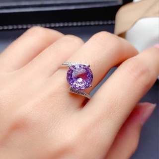 搖籃曲 1克拉 烏拉圭 天然 紫水晶 戒指 雙色鍍金 可調式戒圍 不退色1452
