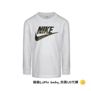 ★ 現貨 4-5Y ★ NIKE 嬰兒男女童美國代購-長袖上衣 白迷彩LOGO/運動休閒