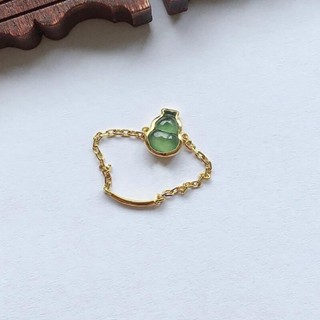潘奧本💖原設計師925純銀工藝天然碧玉葫蘆鏈纏繞創意可調節戒指中國復古魅力女士銀飾品禮物氣質時尚女生配件ins網紅現代