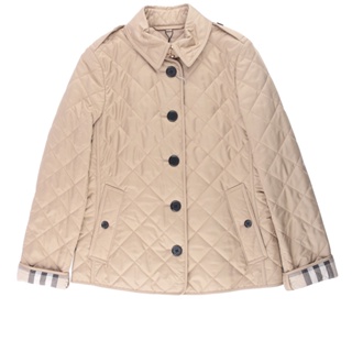 BURBERRY 菱格紋棉質輕型外套(駝色) 8053046