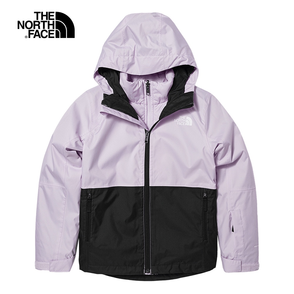 The North Face北面兒童霧紫色防水透氣連帽三合一外套｜7WP46S1