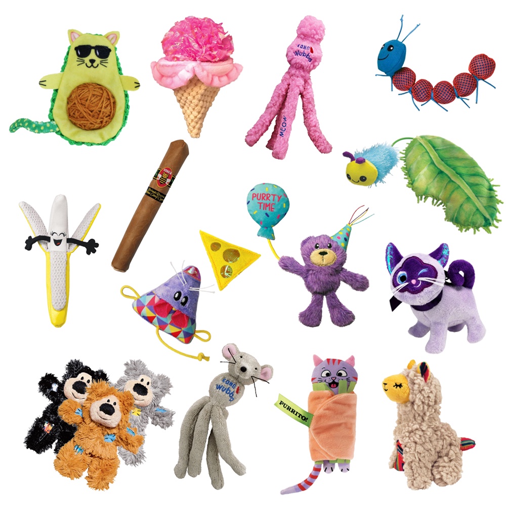 美國 KONG 貓玩具系列 有塑膠袋聲音 舞吧尼龍布 毛茸茸互動玩具 拉扯耐咬玩具 顏色隨機出貨『WANG』