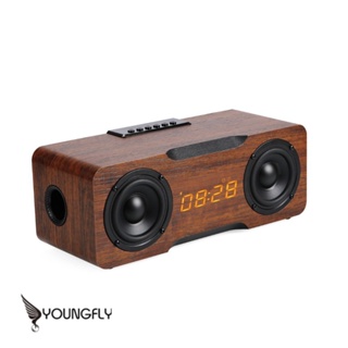 【Youngfly】24W頂級實木醇勁藍芽時鐘音箱