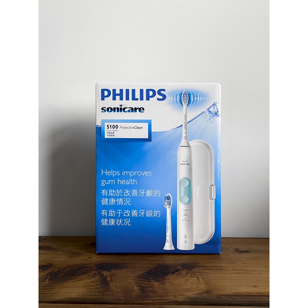 〔PHILIPS飛利浦〕Sonicare智能護齦音波震動牙刷 hx6857 5100 (晶綠白，附旅行盒)全新未拆