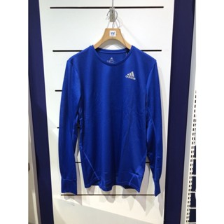 【ADIDAS】男款 AEROREADY 圓領長袖上衣 快乾 排汗 透氣HL5983藍色