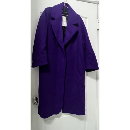 Zara 紫色羊毛大衣