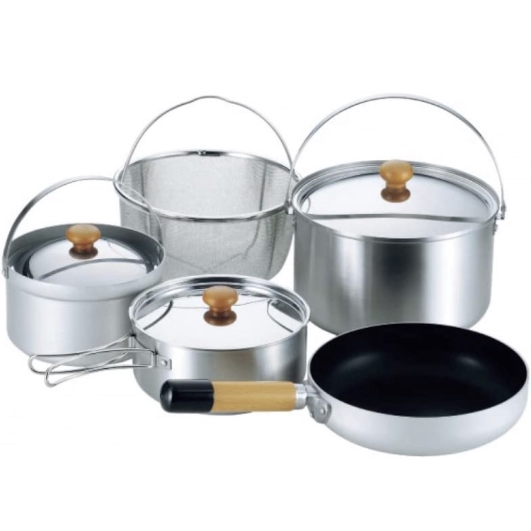 UNIFLAME(FAN5 DUO)不鏽鋼鍋具組攜便煮飯鍋組，露營戶外，野炊露營，悠遊戶外U660256