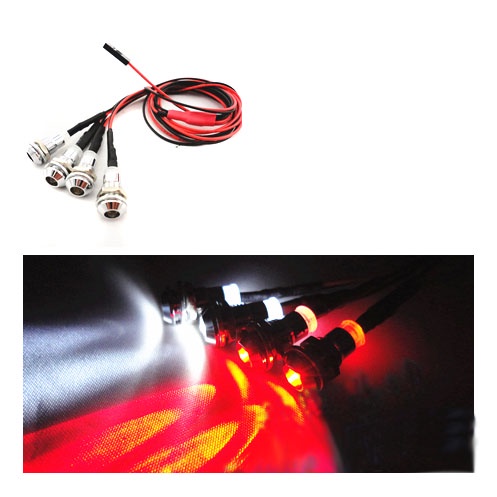 ★TA70★燃油 電動遙控模型車燈 高品質LED燈4個一套 專用 帶金屬燈杯清倉