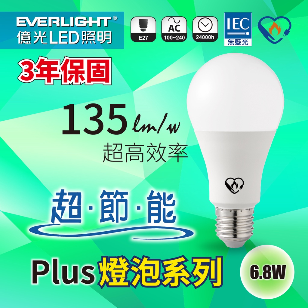 【億光】 LED燈泡 燈泡 6.8W 8.8W 11.8W 節能標章燈泡 白光 黃光 自然光 LED 球泡 電燈泡