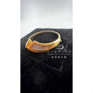 【GoldenCOSI】DR017 18K 黃K金 戒指 鑽戒 18K T型 天然鑽石 0.8錢