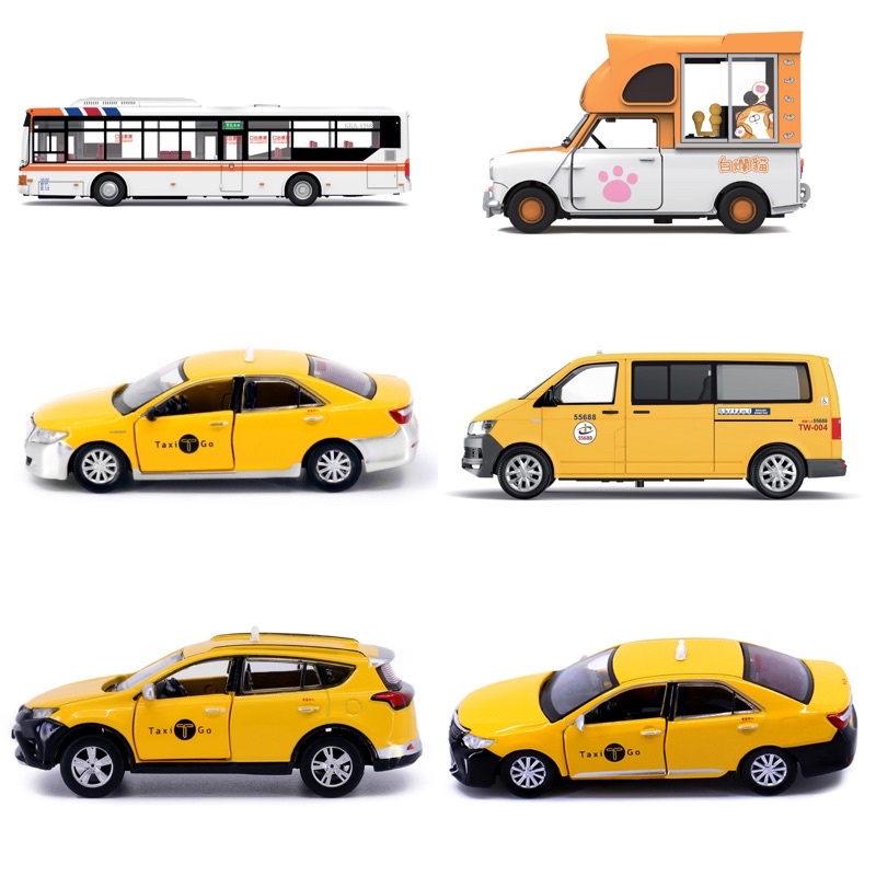 老周微影 Tiny 1/64 台灣 計程車 公車 香港 小巴 合金模型車 新店客運 台灣大車隊 大都會 Taxi go