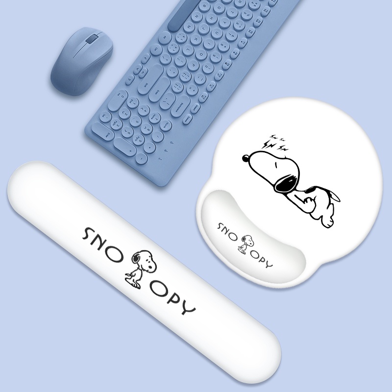 【滑鼠墊】可愛史努比電腦護腕滑鼠墊矽膠卡通女生3D立體訂製辦公手枕滑鼠墊