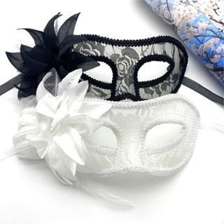 威尼斯化妝舞會側花蕾絲面具半臉成人眼罩萬聖節表演道具
