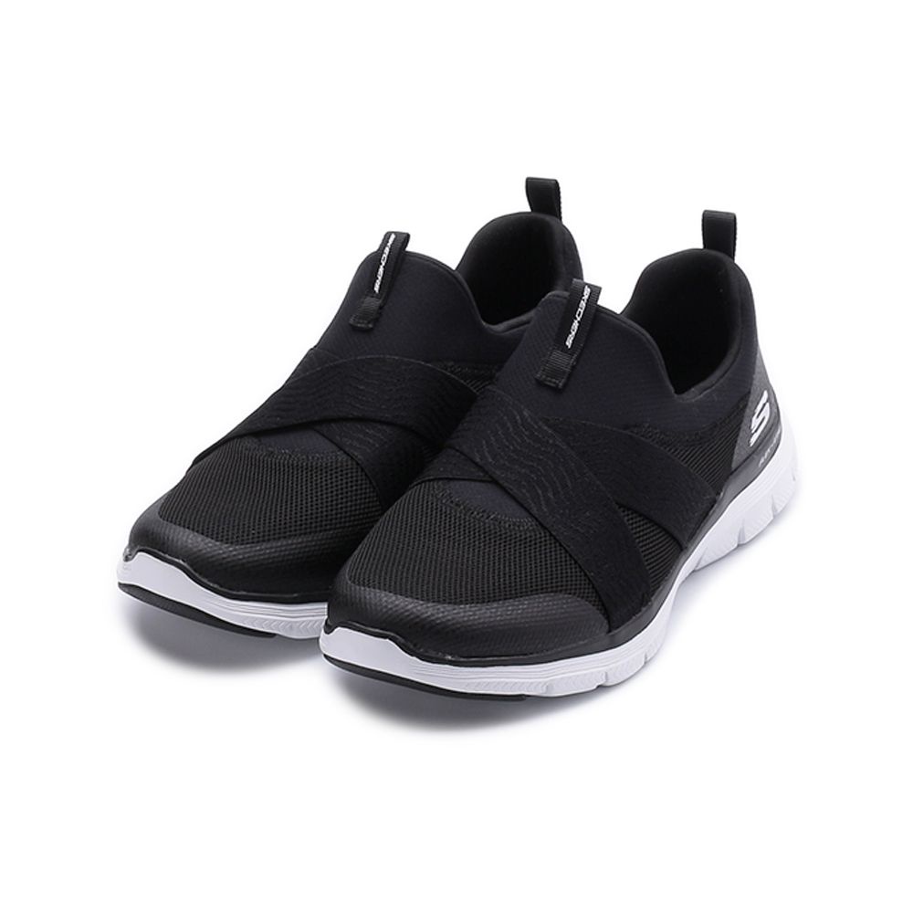 SKECHERS FLEX APPEAL 4.0 寬楦套式休閒鞋 黑白 149578WBKW 女鞋