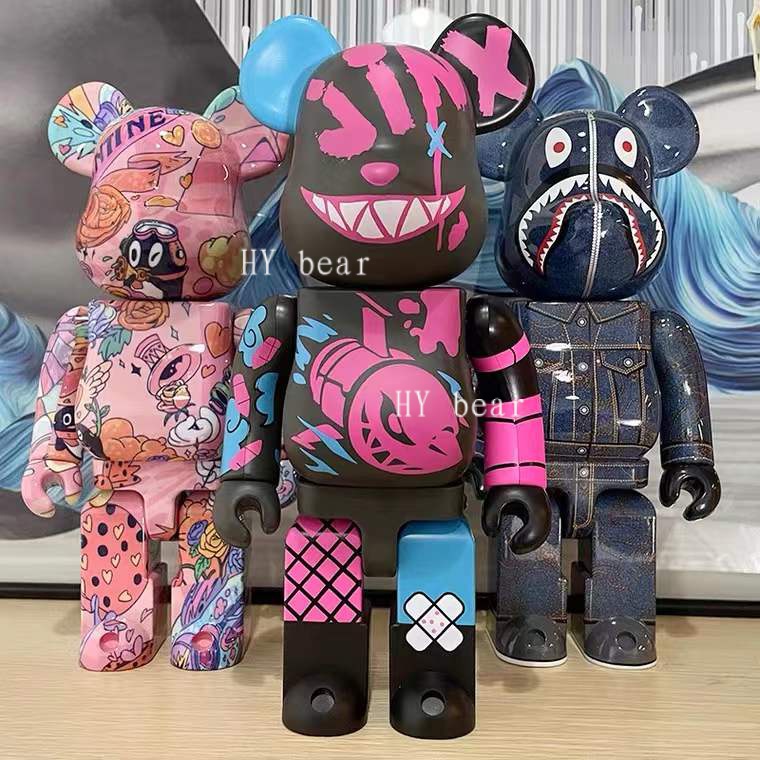 Be@rbrick 積木熊 彩虹熊 bearbrick 400% 庫柏力克熊 ABS材質 關節可動 高級手辦 擺件 潮玩