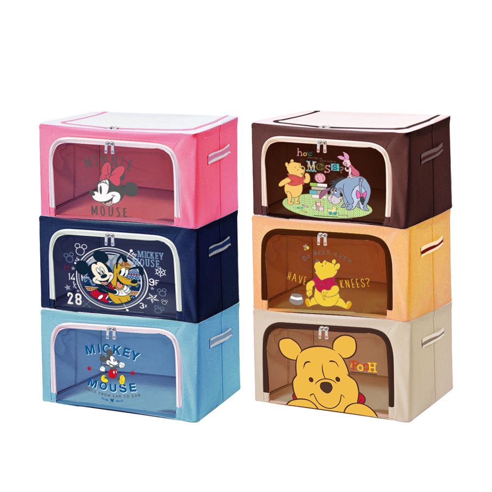 迪士尼 Disney 牛津布收納箱22L 置物箱 收納盒 米奇米妮 小熊維尼【5ip8】DN0012