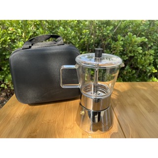 【UNRV 綠大露營裝備】仙德曼 SADOMAIN 旅用咖啡玻璃摩卡壺 (附收納袋) 240ml CF241 旅行咖啡