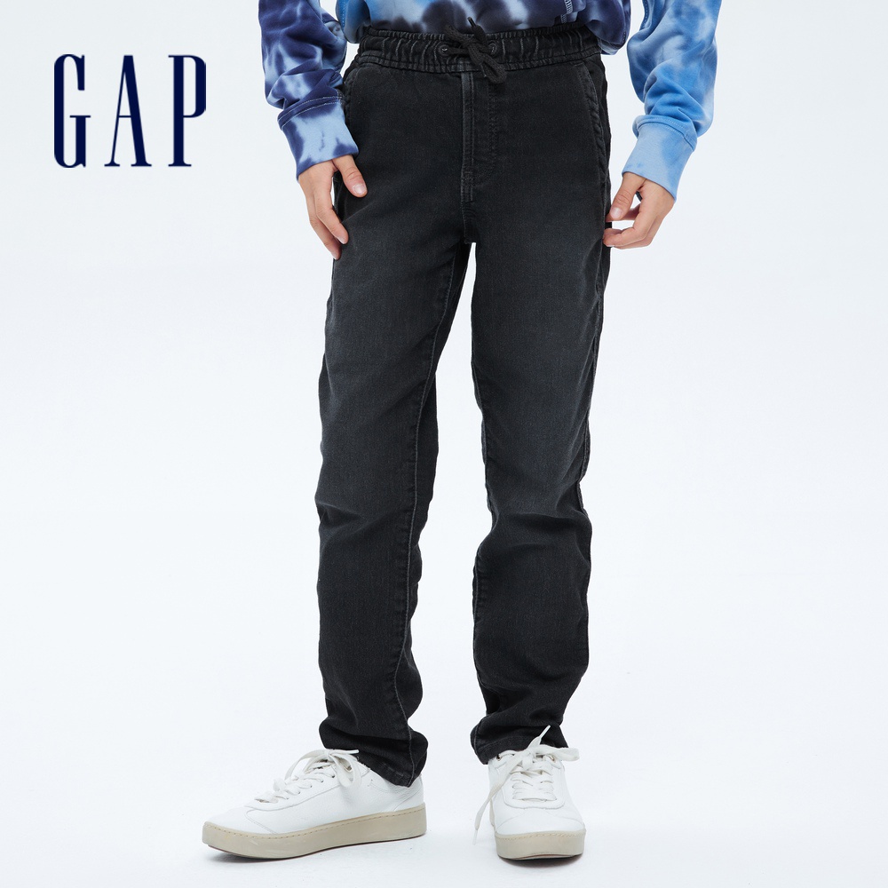 Gap 男童裝 水洗磨白牛仔褲-水洗黑(707986)