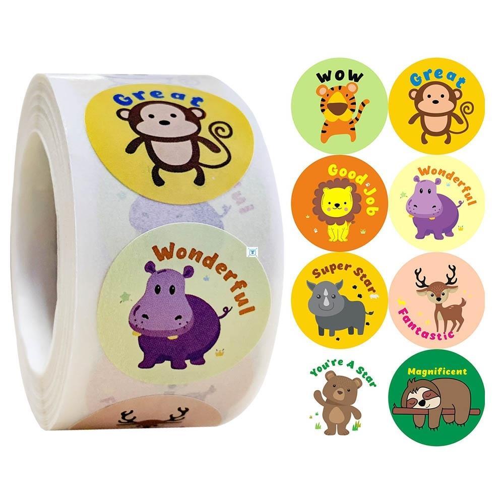 Reward Stickers for Kids Teacher Cute Animals Classroom