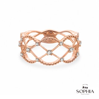【SOPHIA 蘇菲亞珠寶】編織愛情 14K玫瑰金 鑽石戒指｜情人/閨密 送禮推薦 鏤空寬阪戒