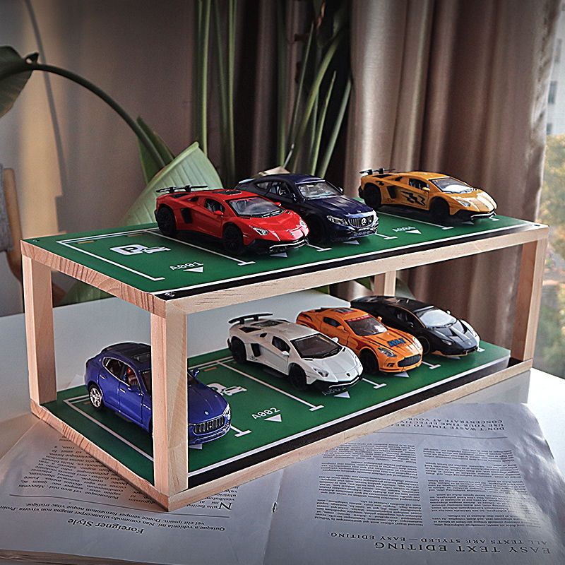 *HK04.收納停車場模型車庫場景各類車展示柜小汽車套裝兒童玩具車禮物