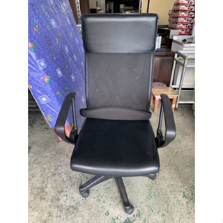 【全國二手傢具】黑色高背網狀辦公活動椅(附護腰枕)/有扶手/無油壓/員工椅/OA椅/辦公椅/電腦椅/二手傢俱/辦公設備