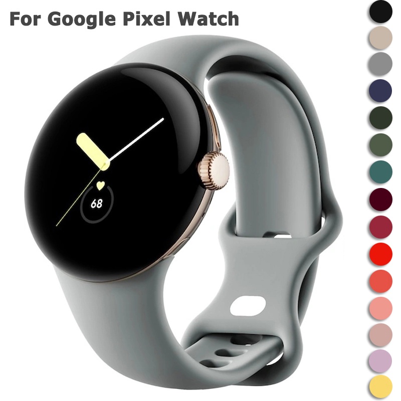 谷歌Pixel Watch 軟矽膠雙扣用於 Pixel 手錶活動手鍊更換錶帶