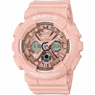 CASIO 卡西歐 女 Baby-G 人氣粉紅雙顯腕錶(BA-130-4A)