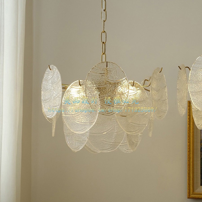 日式北歐美式簡約手工玻璃水晶吊燈意大利輕奢現代圓形餐廳客廳燈 美品AMJ